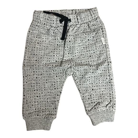 Miles Baby Unisex Grey Square Print Jogger Pants Baby 6M NWT - Picture 1 of 5